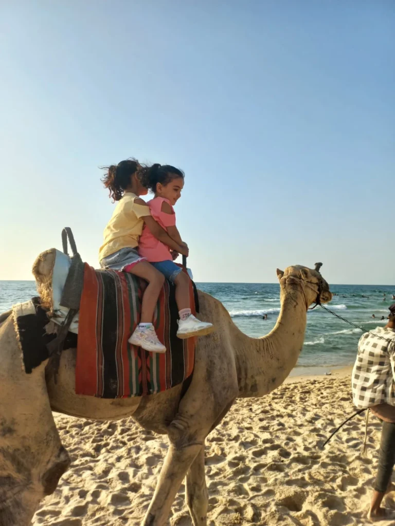 Wisata Mereka biasa berenang dan bermain di pantai di bagian utara Gaza. 