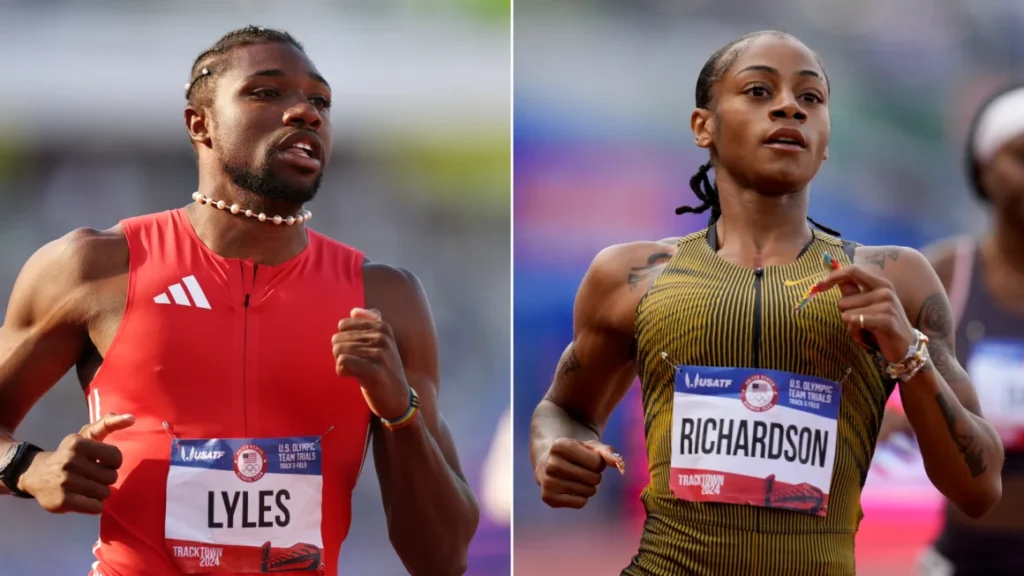 Noah Lyles dan Sha’Carri Richardson di semifinal Olimpiade AS